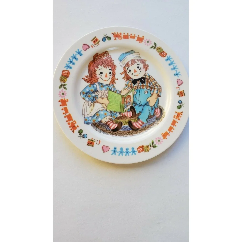 Vintage Raggedy Ann‎ and Andy 3 Piece Dish Set Oneida 1969 Bobbs-Merrill Co
